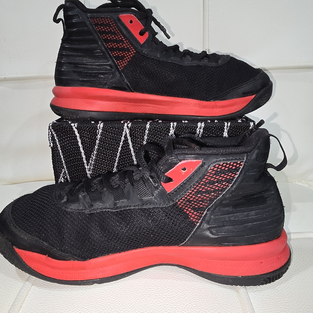 Under Armour Black and Red Kids Sneakers